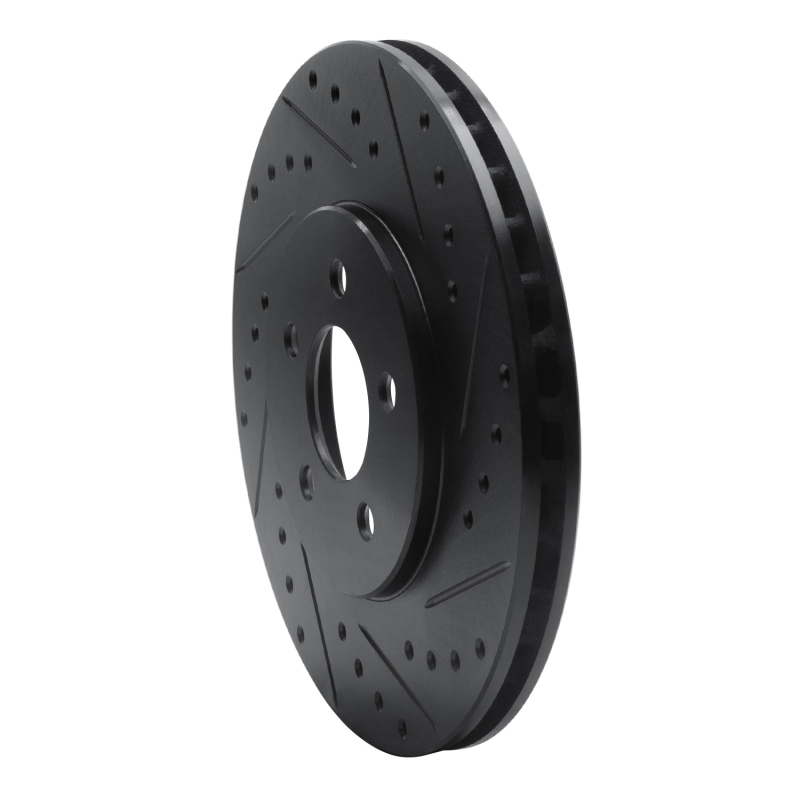 Chrysler CIRRUS Brake Rotor (1) - Front Right - R1 Concepts - Drilled & Slotted - Black - `95-`06